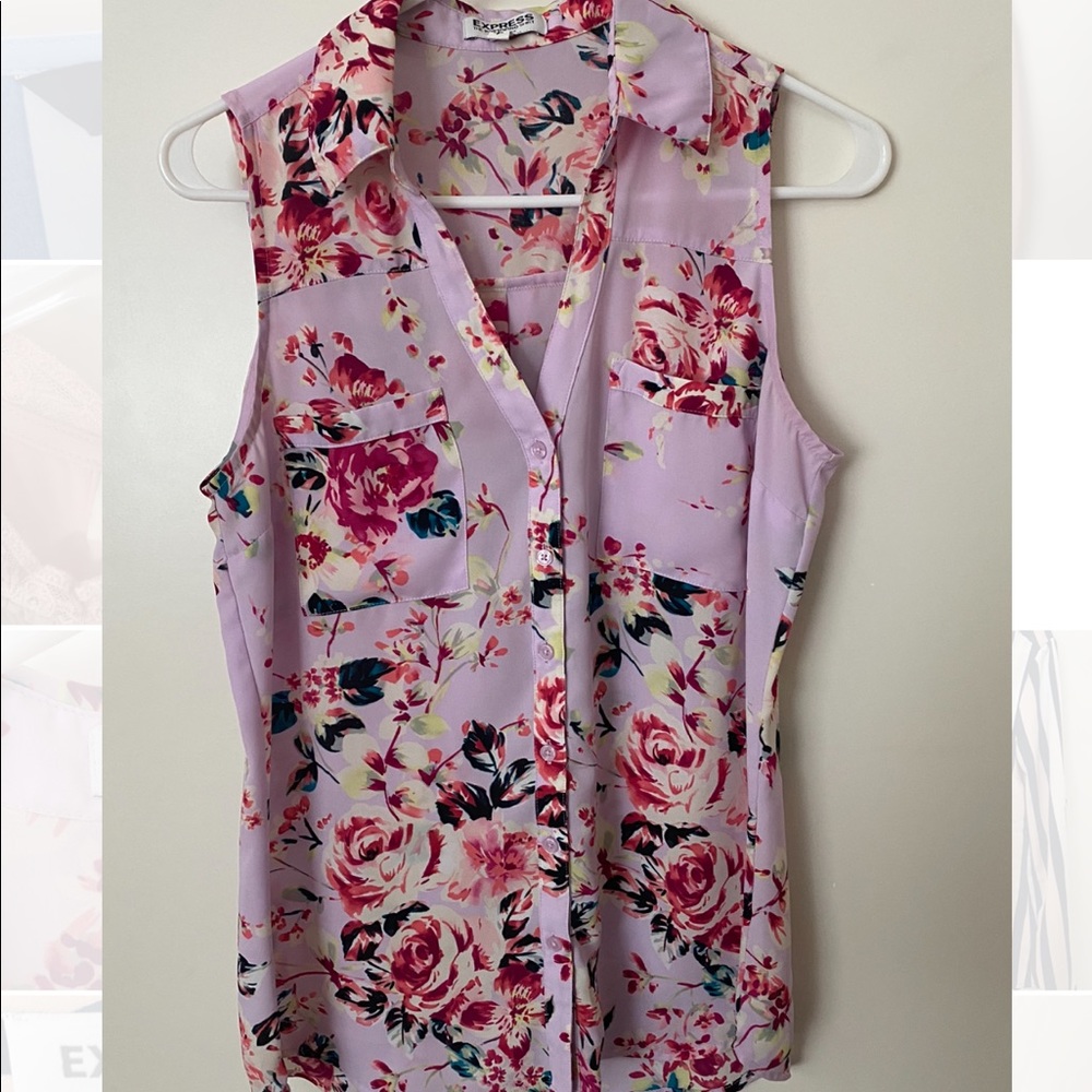 Sleeveless Collared Blouse